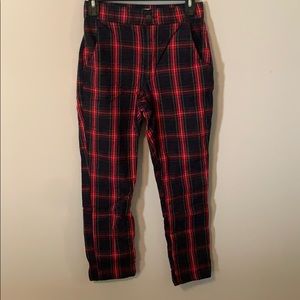Plaid pants high waisted